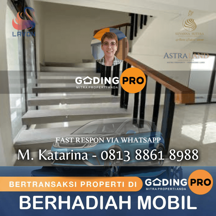 Net Yah 3 Lantai 20 Juta Murah di Lavon 3 Dkt Suvarna Sutera Asri