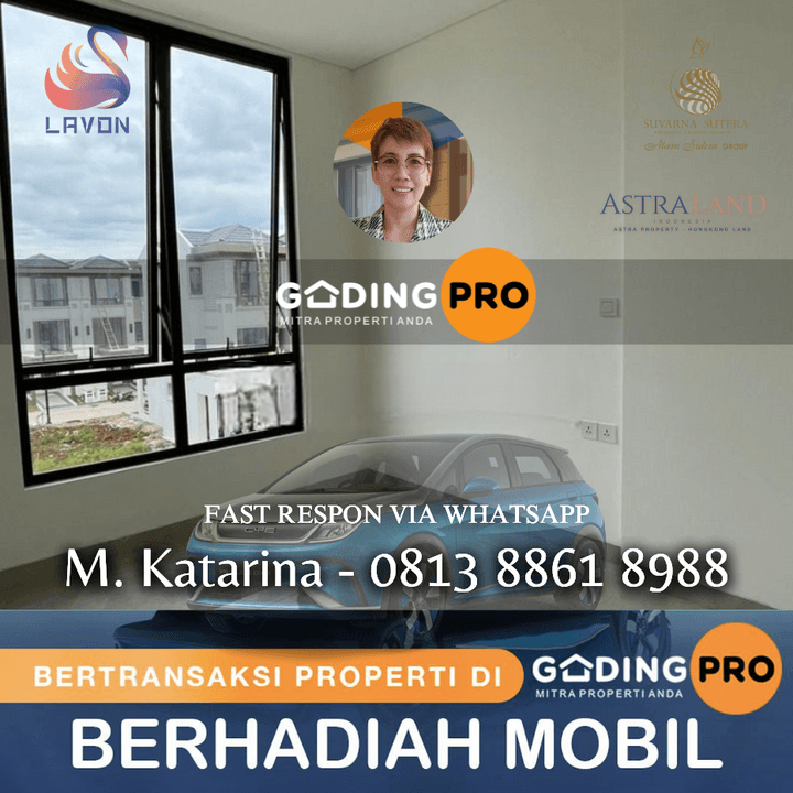 Net Yah 3 Lantai 20 Juta Murah di Lavon 3 Dkt Suvarna Sutera Asri