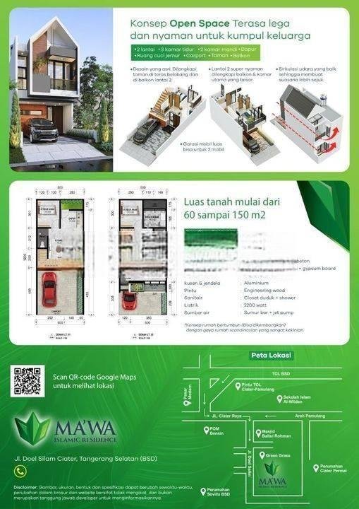 Rumah Islami 2 lantai Booking 2jt di Ciater Serpong dekat Tol BSD